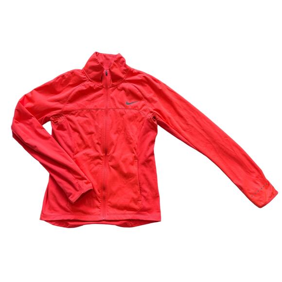 Nike Shield Full Zip 2.0 Running Jacket Dri-FIT High Neck Red Womens Size S - Picture 1 of 14